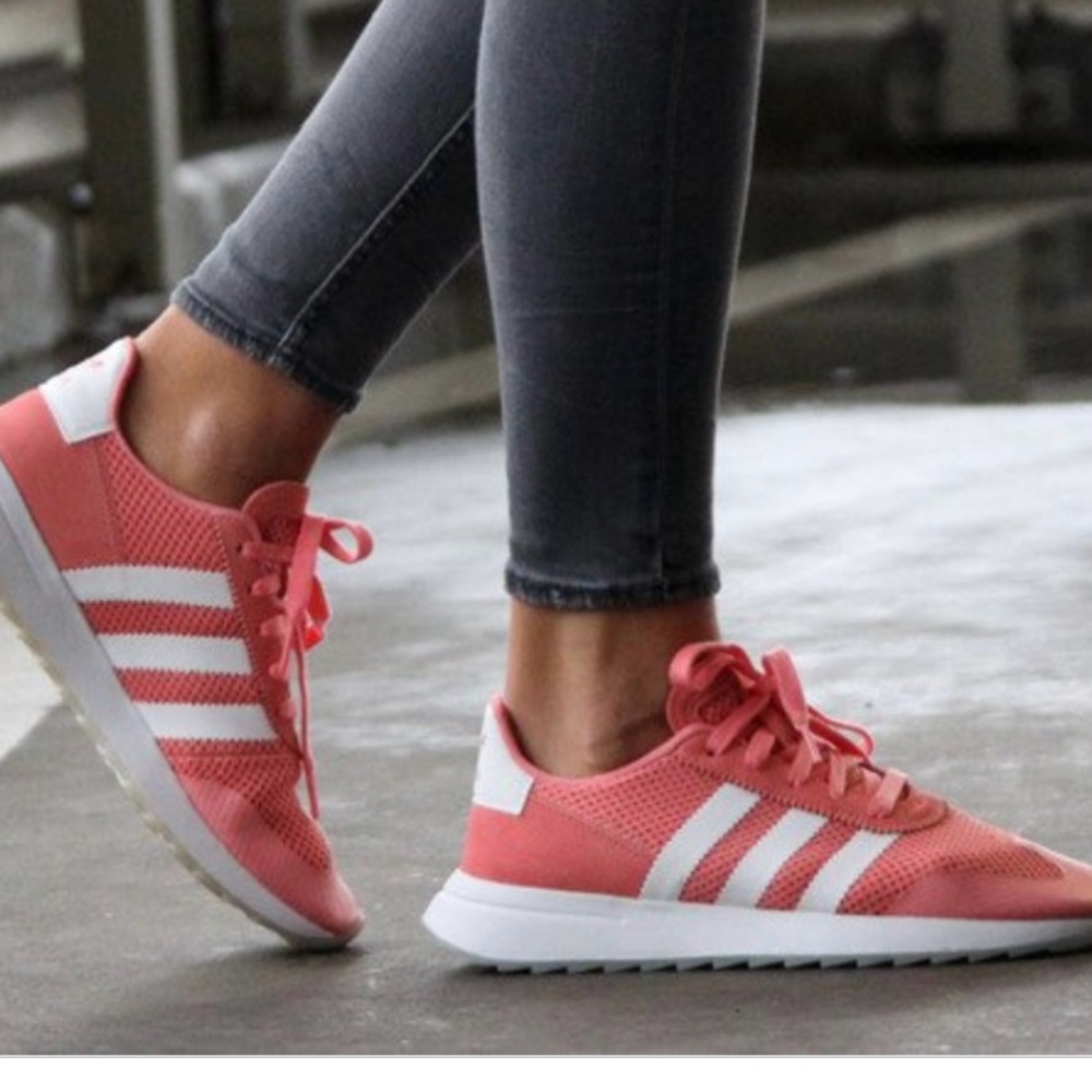 Adidas Scarlet and White Running Shoes